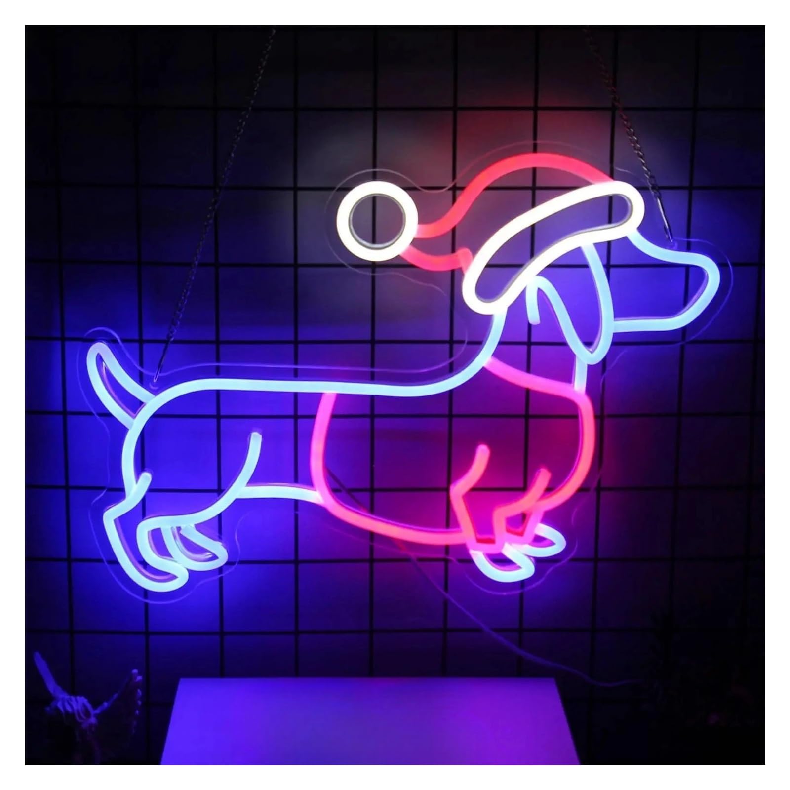 Lemst One Color Signs Lamp Dachshund Neon Sign For Wall Decor Cute Dog Light Dimmable For Pet Shop Bedroom Party Art Wall Decor Usb Powered 35Cmx25cm