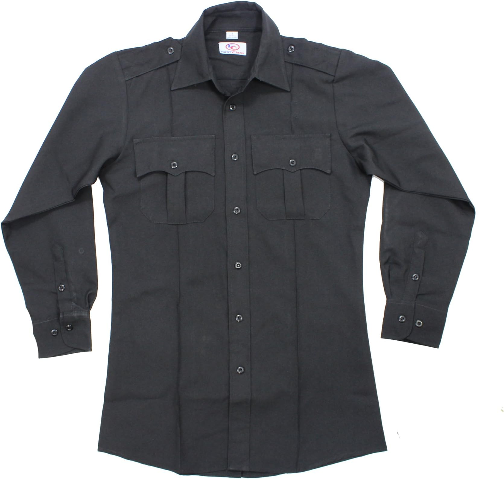 First Class100% Polyester Long Sleeve Men's Uniform Shirt Black