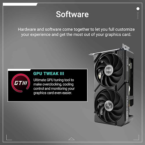 ASUS Dual Radeon RX 9060 XT Carte Graphique GDDR6 16 Go (PCIe 5.0, HDMI 2.1b, DisplayPort 2.1a, Design à Fente 2,5, Conception axiale-Tech, Technologie 0dB, etc.) - 7