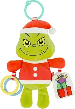 Infantino The Grinch Activity Plush Pal, Clip-On Sensory Baby Toy