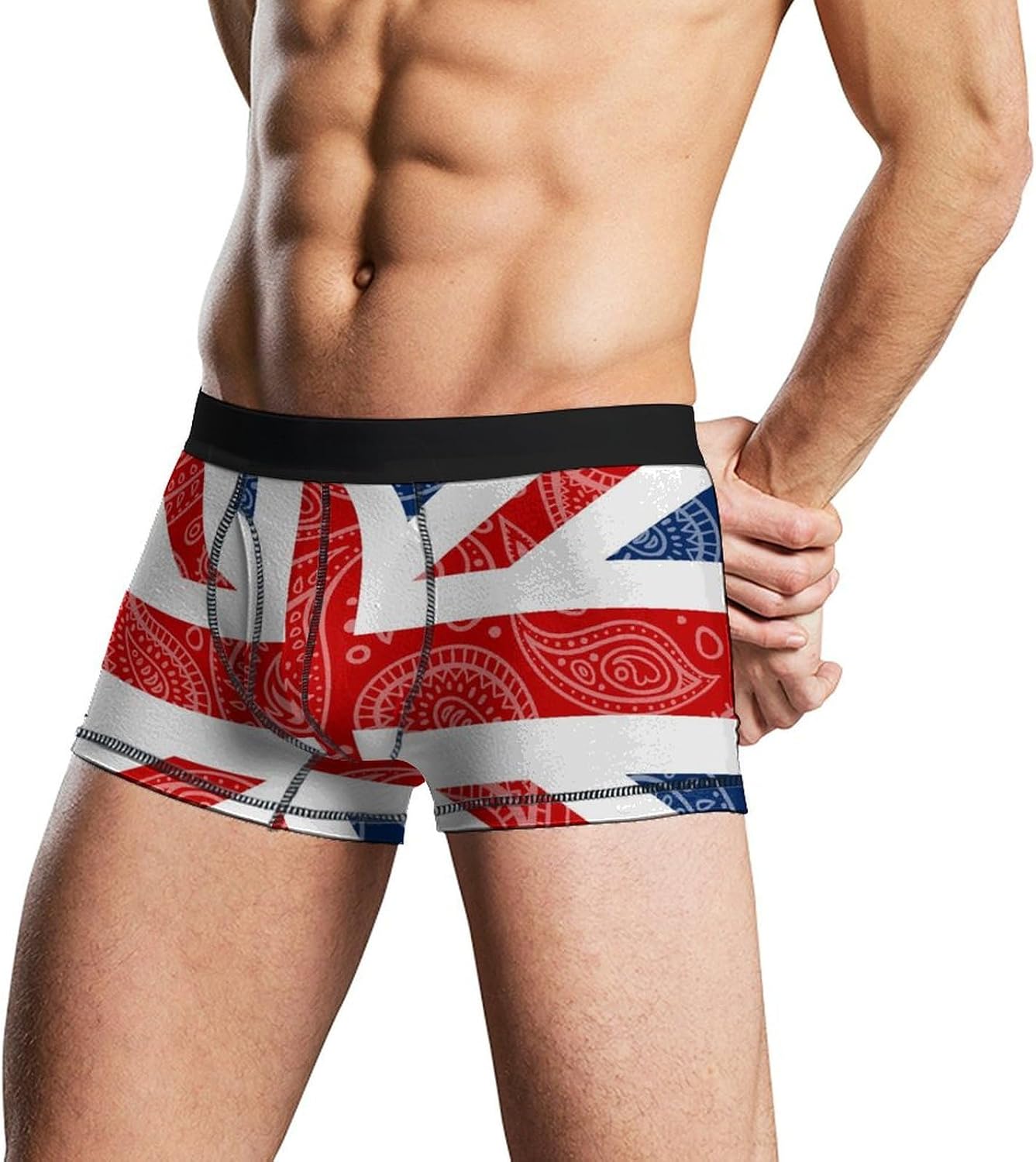 Paisley British Flag Novelty Men's Trunks Soft Breathable Underwear Patterned Stretch Briefs