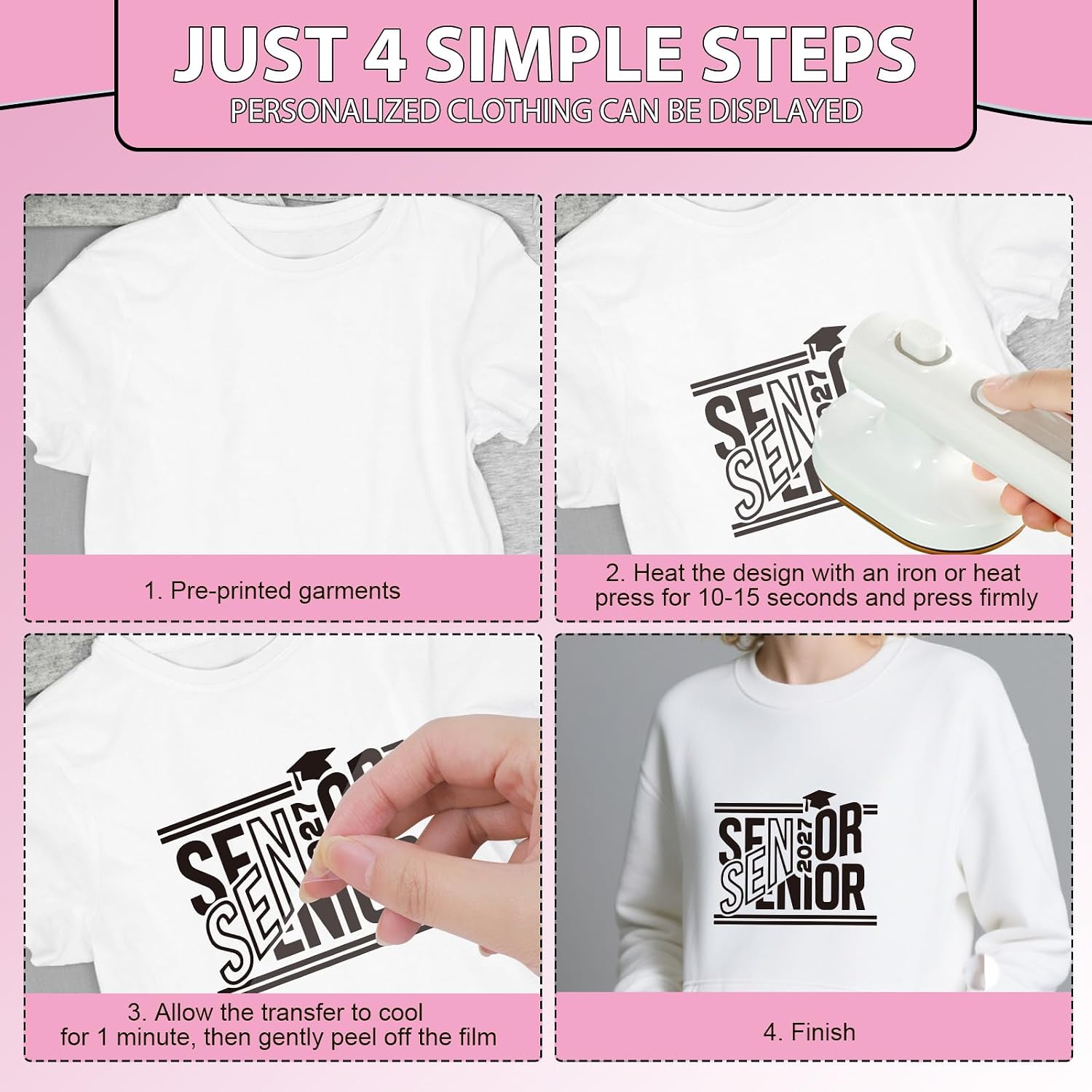 20 Pcs Senior 2027 Dtf Transfers Ready to Press for Clothes