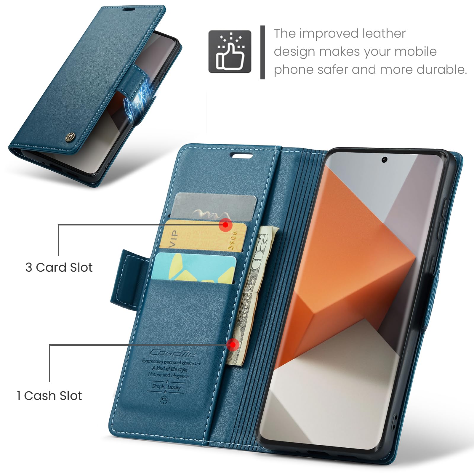 Rerzoiro Cover per Xiaomi Redmi Note 13 Pro Plus 5G/13 Pro+ 5G Custodia Portafoglio [Blocco