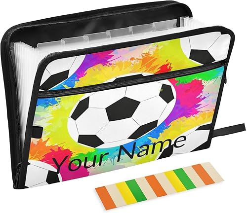 Carpetas de archivos expandibles con etiquetas de 13 bolsillos personalizables, añade tu nombre para personalizar tamaño carta A4, organizador de