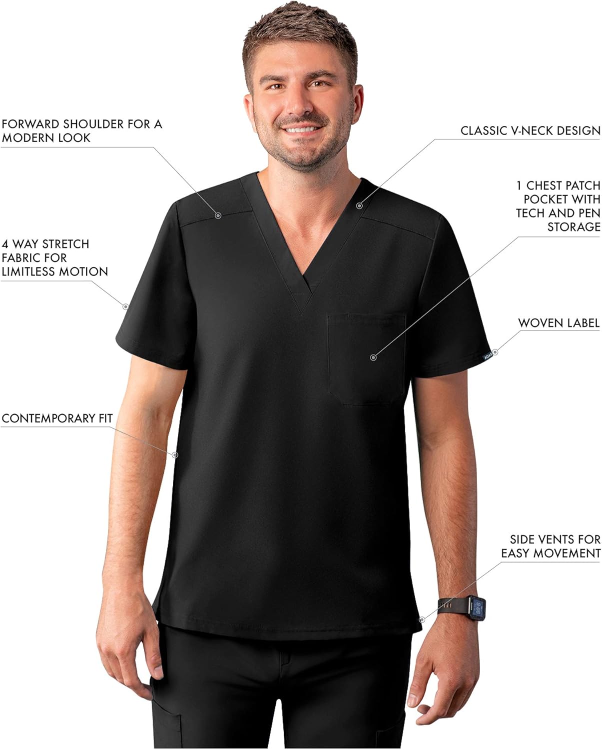 Review Adar Addition Scrubs for Men - Classic V-Neck Scrub Top Big Sale Adar Addition Scrubs for Men - Classic V-Neck Scrub Top