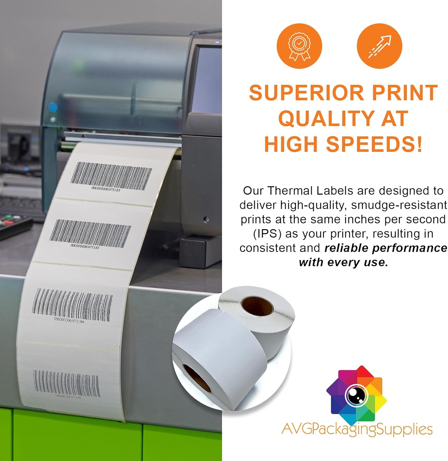 Direct Thermal Labels (4'' x 6'') - Multipurpose Labels for Shipping & Barcodes - 1" Core Compatible w/Zebra & Datamax Printers & More - 450 Labels/Roll (108 Rolls)