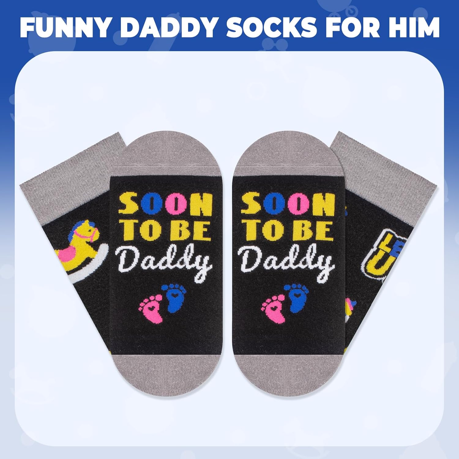 FreeNFond Expecting Father's Day Gifts for Him Men, Funny Daddy Socks, Soon To Be Daddy Gifts for 1st Time New Dad Stocking Stuffers - Image 6