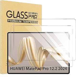 شاشة حماية مقاومة للخدش بدرجة صلابة 9H عالية الدقة HD من الزجاج المقوى متوافقة مع تابلت هواوي ميت باد برو 12.2 بوصة 2024 من فورتبولي، قطعتان