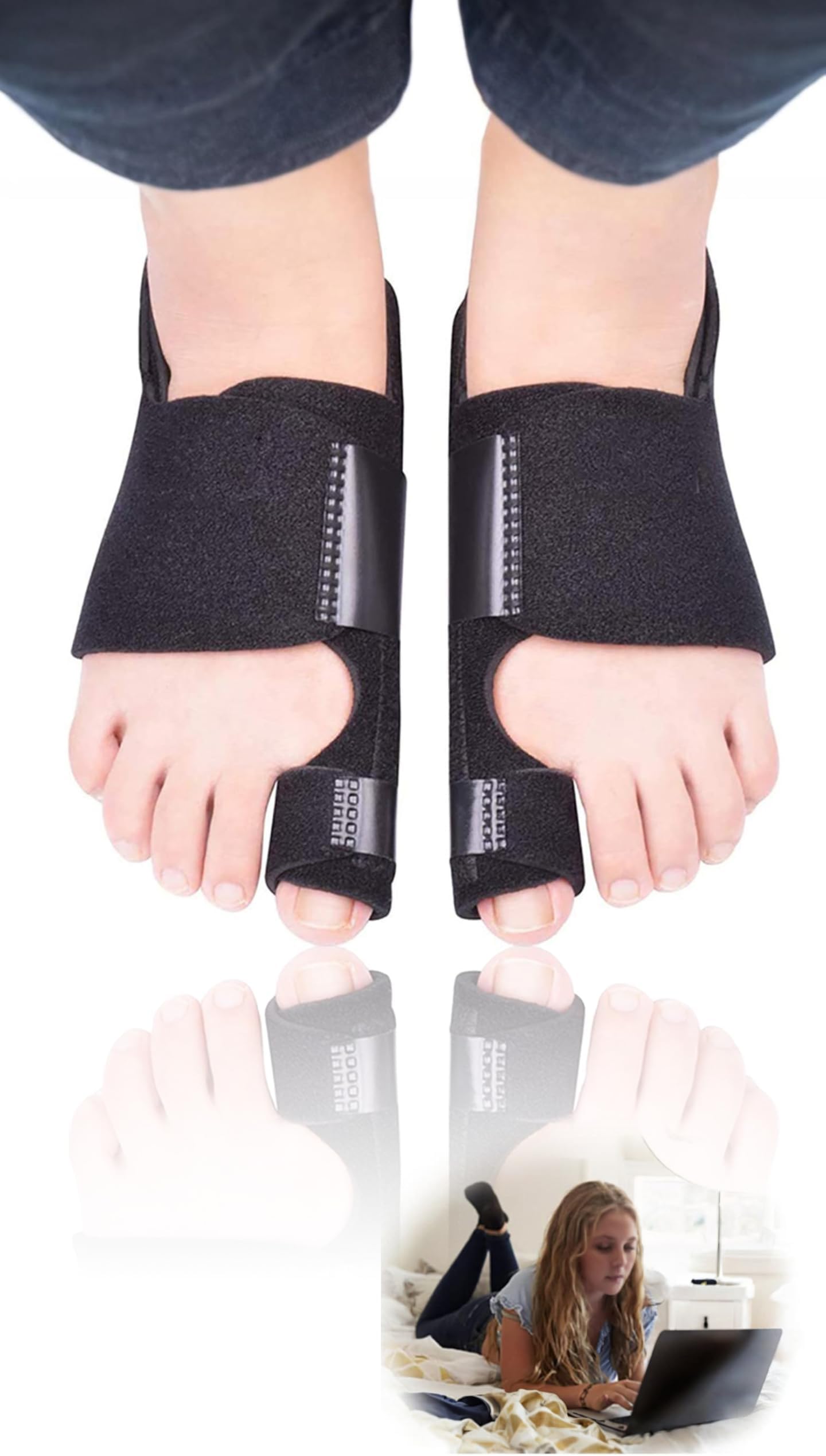 Bunion Corrector, Bunion Splint Orthopedic Big Toe Straightener Non-Surgical Hallux Valgus Correction Hammer Toe Straightener Toe corrector for Pain Relief Fits Men and Women