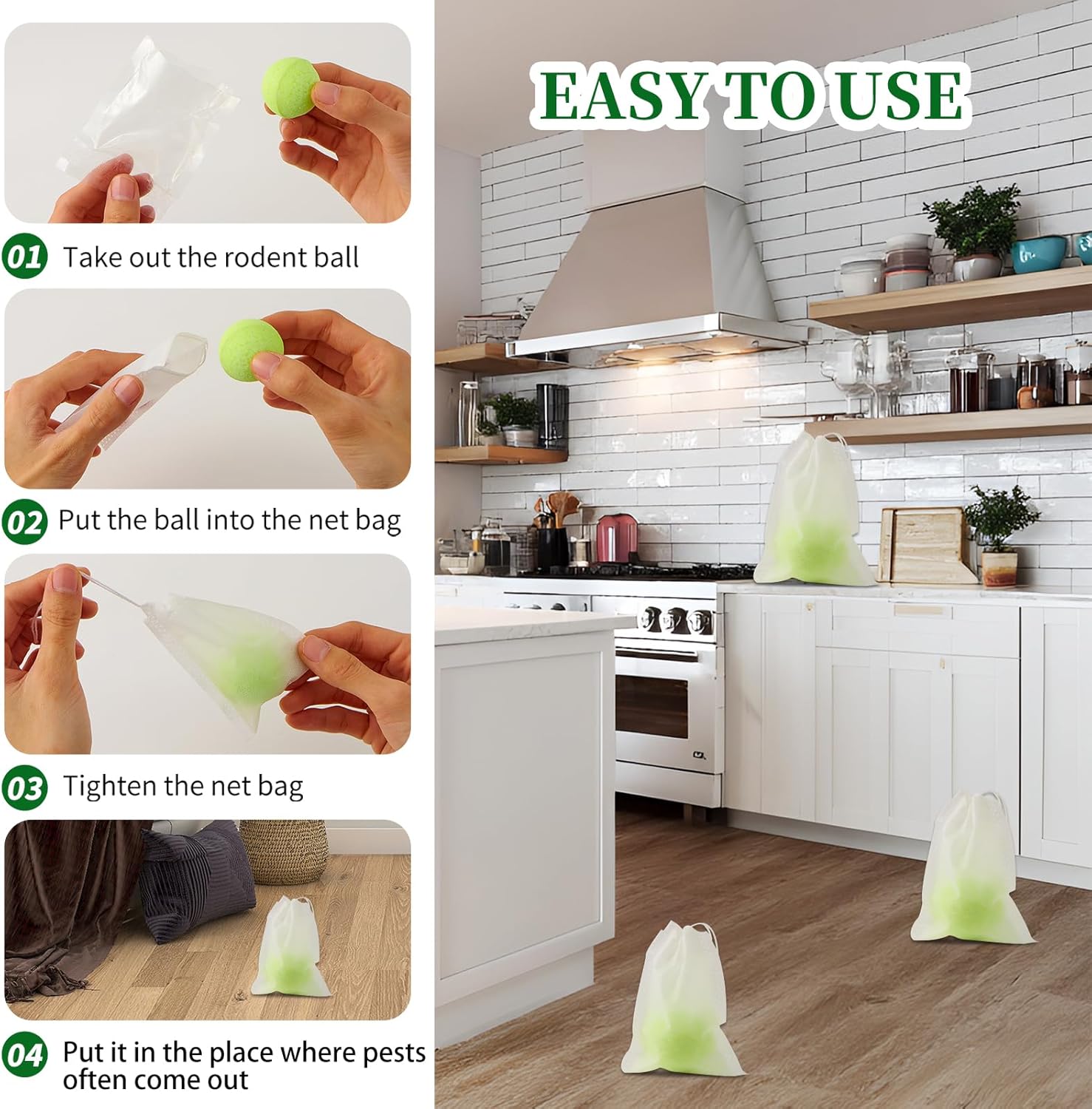 Pest Rodent Repellent, 48 Pack Peppermint Oil Repellent for Mouse, Rodent, Mice, Rats, Spider, Pest Control Indoor & Outdoor Use, Natural Mouse Deterrent Replace Traps Family & Pet Safe