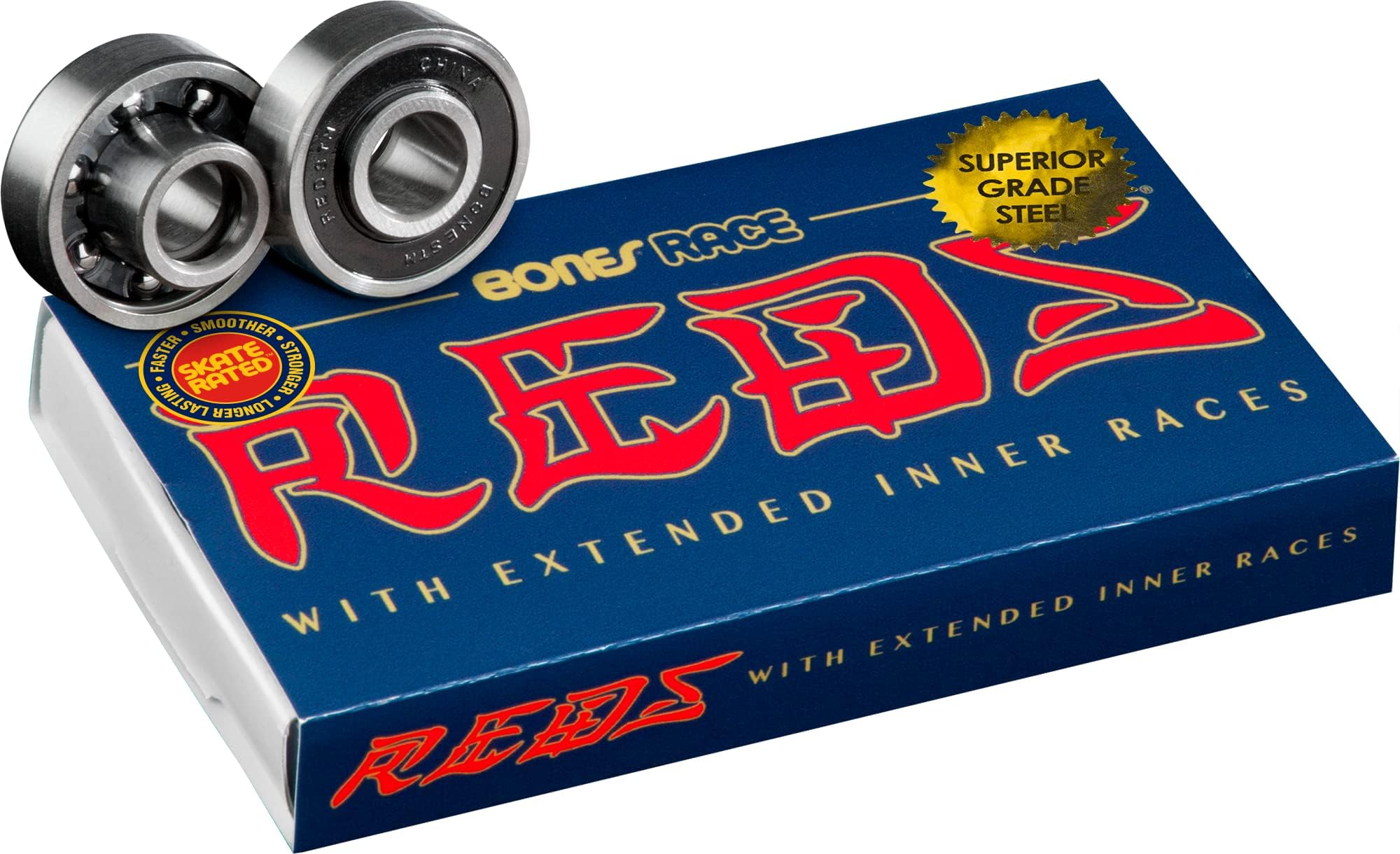 Race Reds Skateboard Bearings 8 Pack