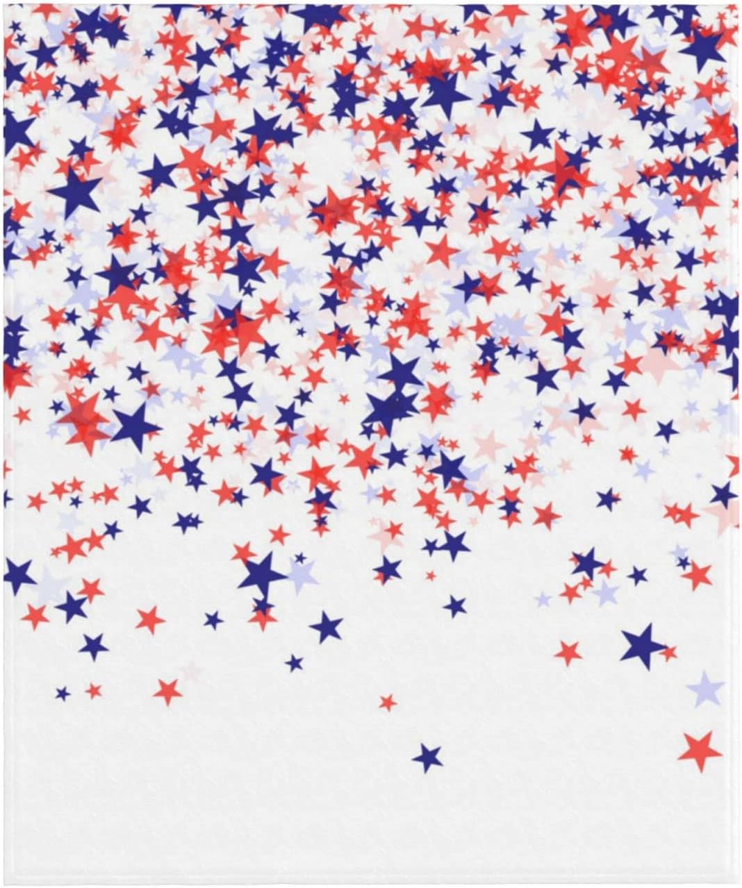 4th of July Throw Blanket American Flag Blue and Red Stars Throw Blankets Memorial Day Independence Day Patriotic Lightweight Cozy Flannel Blanket for Couch Sofa Bed Home Decorations 60x80 Inch