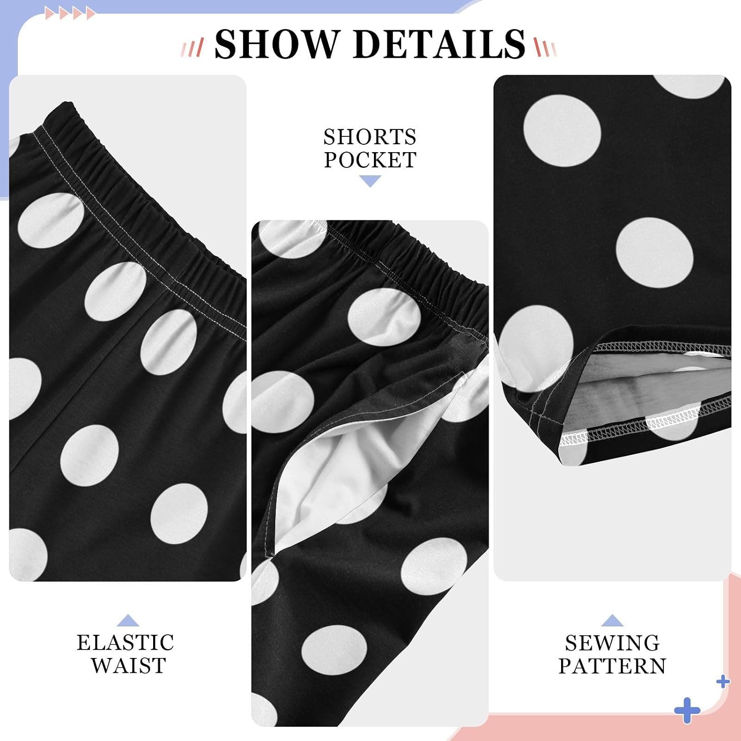 visesunny Boys' Pants White Dots Black Background Jogger Pants Elastic Waist Long Bottoms Trousers S-XL