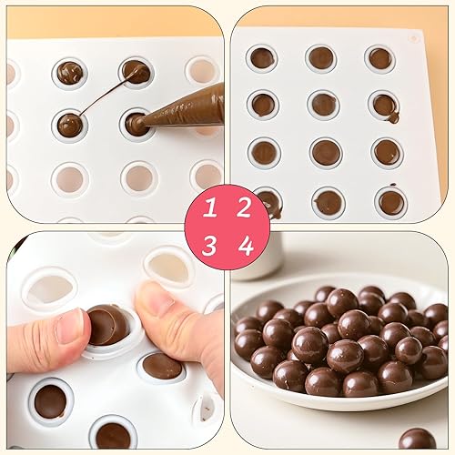 Miniatura 3 de Moldes de chocolate pequeños, moldes de silicona de 35 cavidades para dulces, molde de chocolate para decoración de pasteles, bandeja de cubitos de