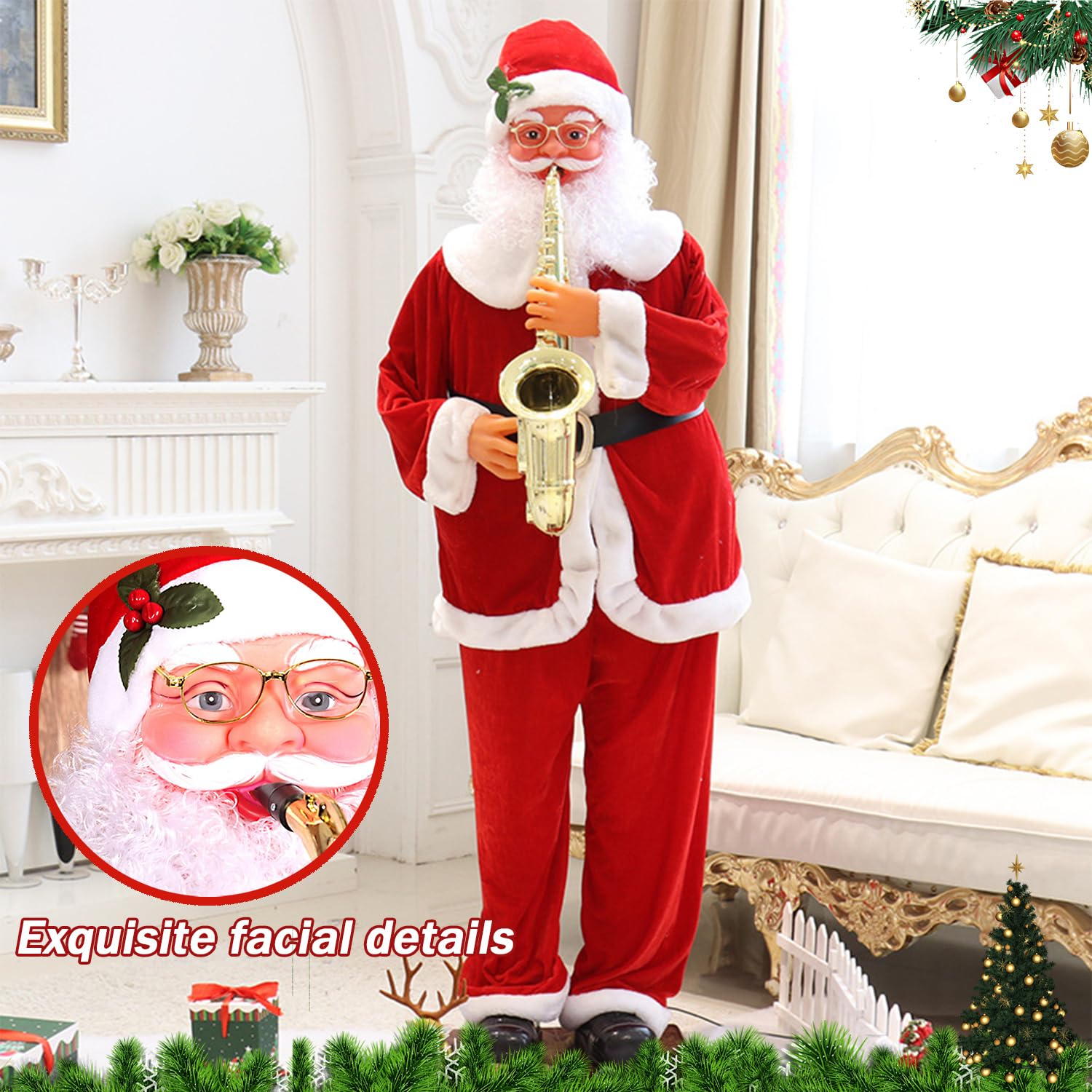 Amazon.co.jp: DHYBDZ 71インチ 等身大ダンシングサンタ、8曲の音楽