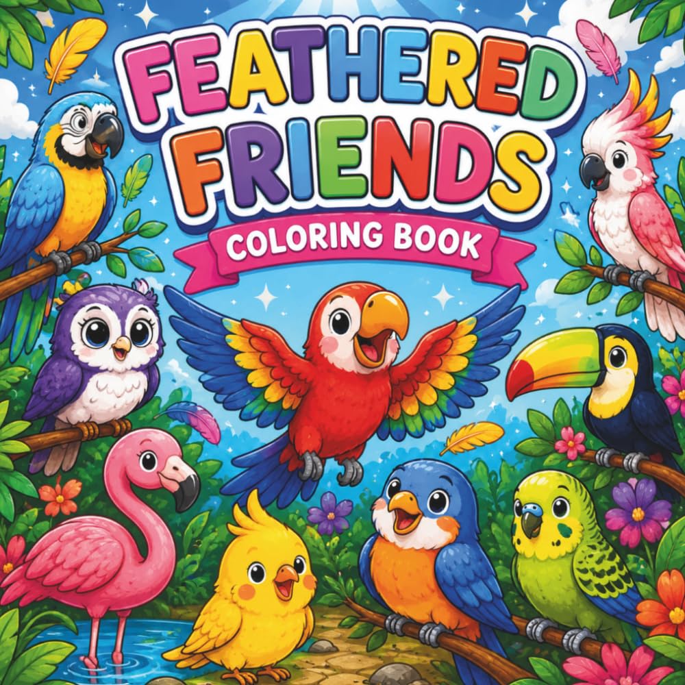 FEATHERED FRIENDS: COLORING BOOK