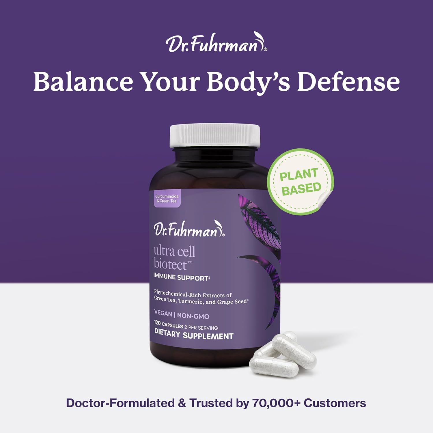 Ultra Cell Biotect- Powerful Antioxidant Support with Organic Turmeric, Black Turmeric, Green Tea, Black Pepper, and European Grape Seed for Optimal Health - 120 Capsules, Physician Recommended