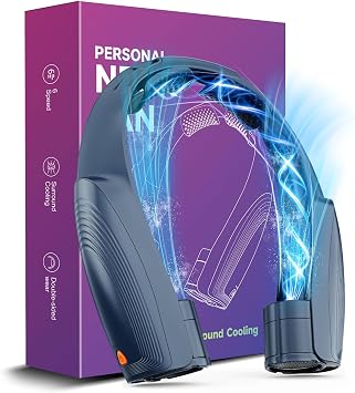 8000mAh Portable Neck Fan with 6 Powerful Speeds, 20H Runtime Cooling Fan | USB-C Rechargeable Fan,Hands-Free 360 Cooling Neck Fan,Twistable,Wearable Personal Fan Gift for Women Men Outdoor