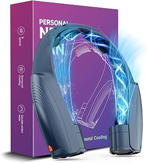 8000mAh Portable Neck Fan with 6 Powerful Speeds, 20H Runtime Cooling Fan