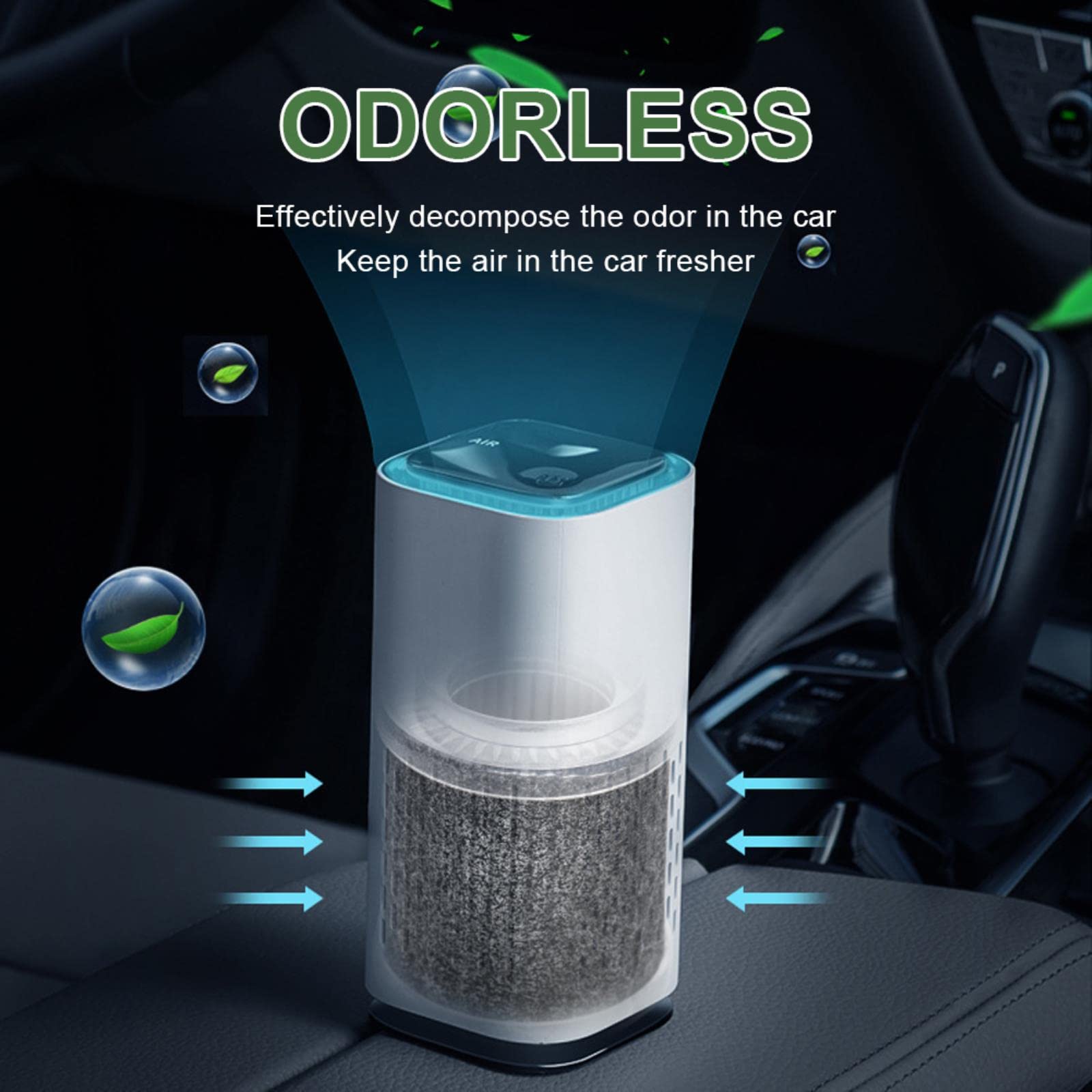 Purificador de aire para coche, limpiador de iones negativos USB, Mini limpiador de aire para vehículos domésticos, elimina el purificador de aire de formaldehído