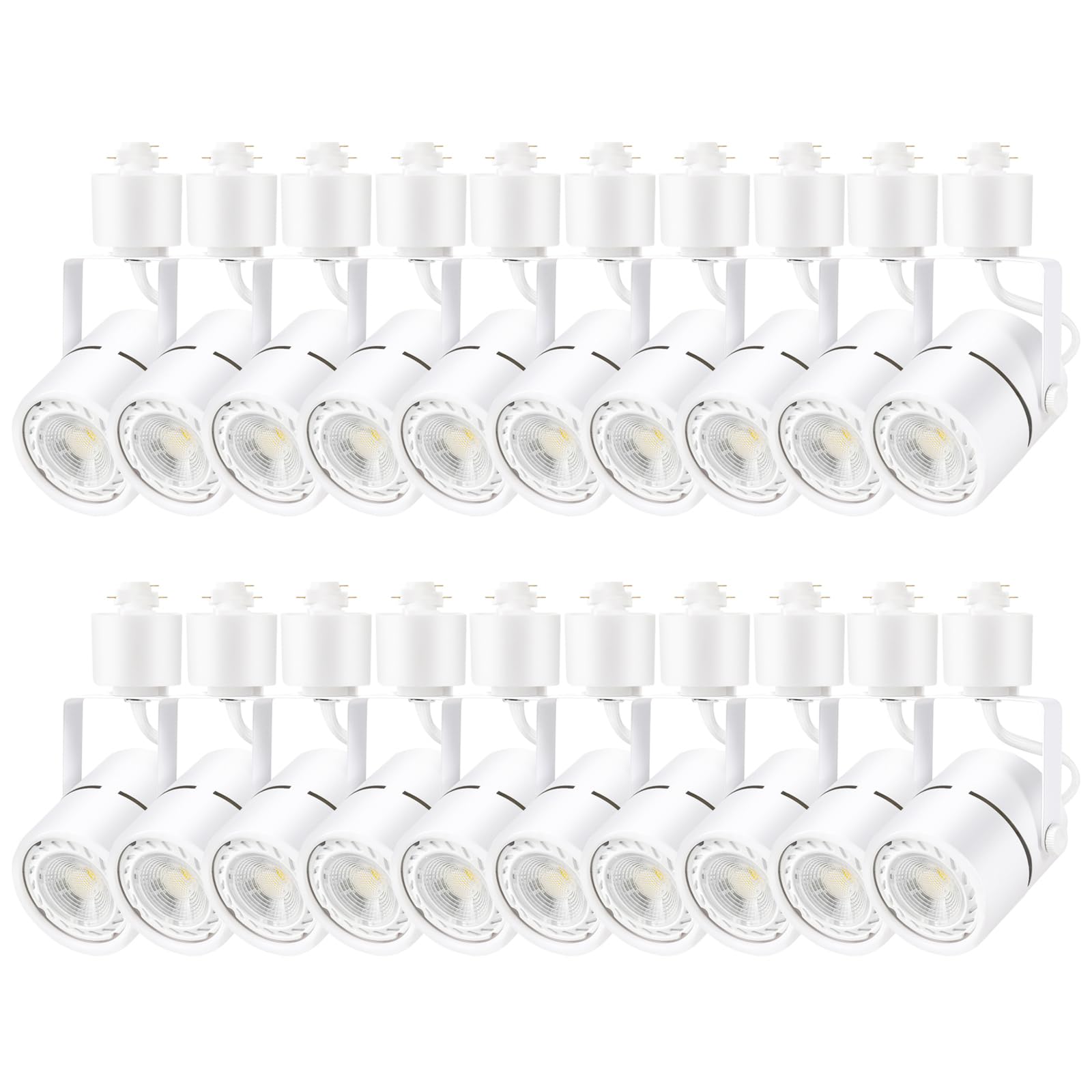 Photo 1 of Motrackcao 10W LED Track Lighting Heads - Adjustable H Type Track Lights for Retail & Artwork, Cool White 4000K, 1000lm, 120V, 24° Angle Halo Type, White, Pack of 20