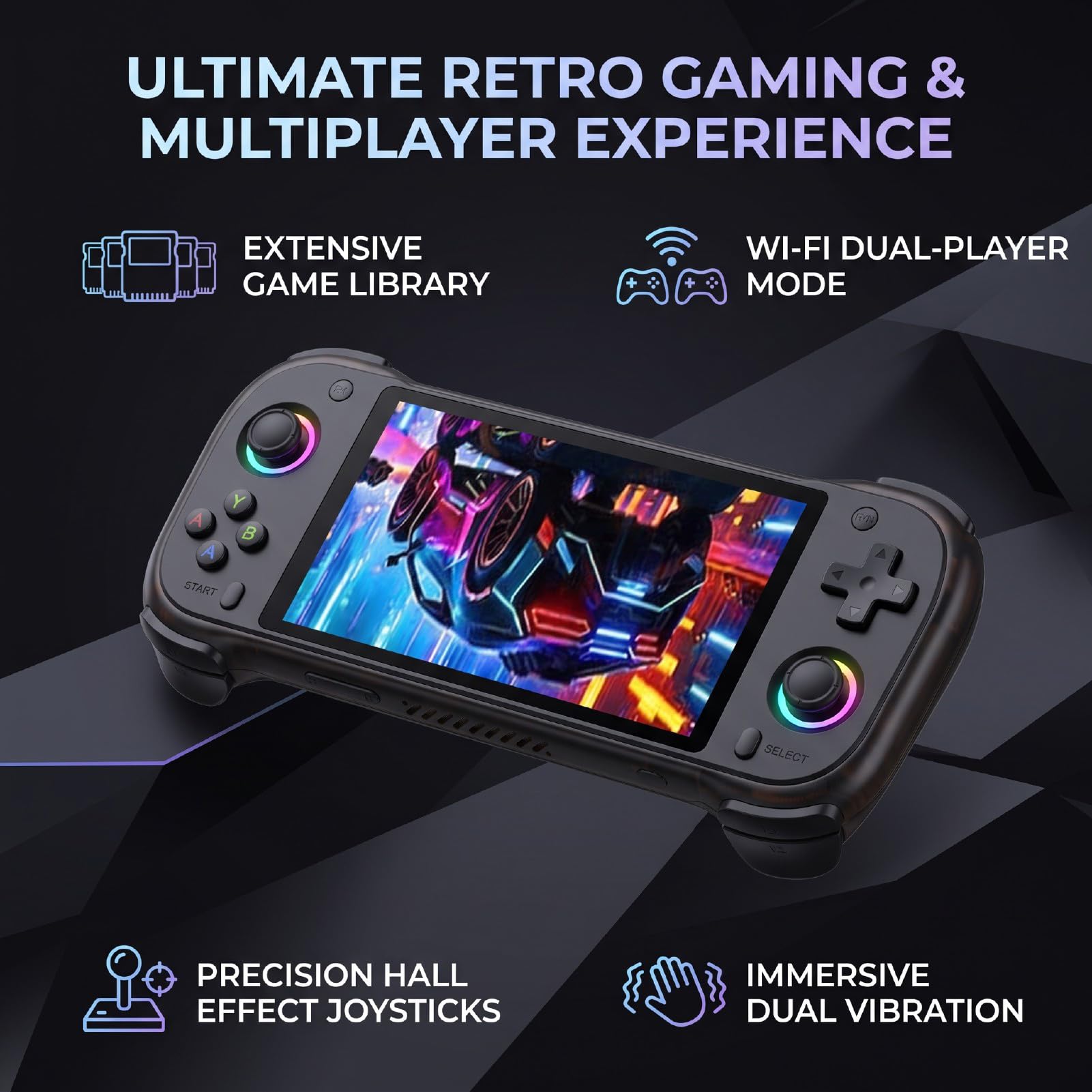 Keenso Console de Jeu Portable, Joysticks à Double Hall avec RVB
