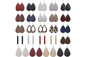 24 Pairs Faux Leather Earrings, Perfect for Women Seeking Style and Versatility