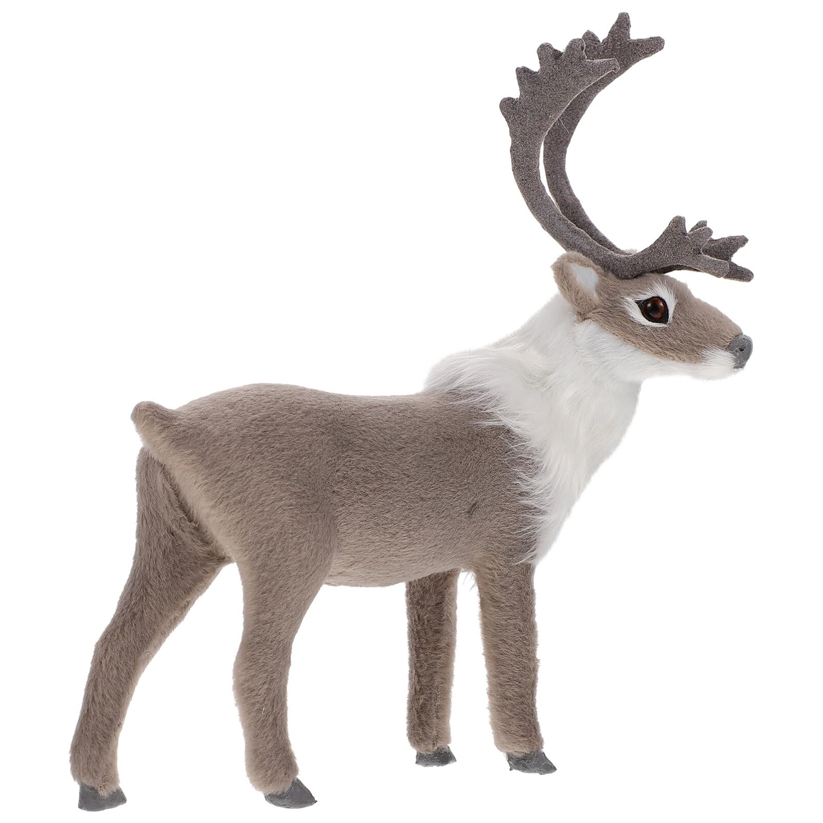 Mini élan de Noël et statuette de renne debout pour aménagement intérieur festif