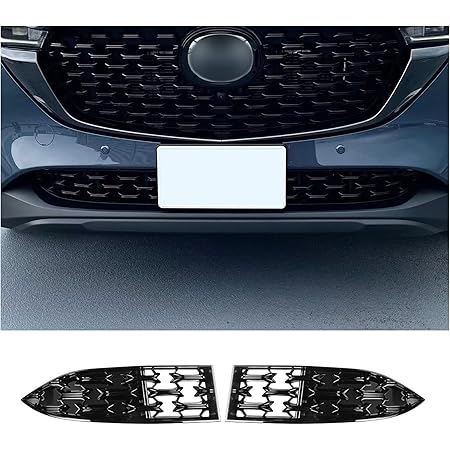 CDEFG Kompatibel mit Mazda CX-5 CX5 2022 2023 2024 facelift Front Kühlergrille Frills Frontstoßstangenmaske Auto Grill Modifiziertes CX5 Zubehör [2 Stück