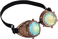 Vista 189 de Gafas de caleidoscopio retro con pinchos, gafas de cristal arcoíris steampunk estilo soldadura, gafas de cosplay punk