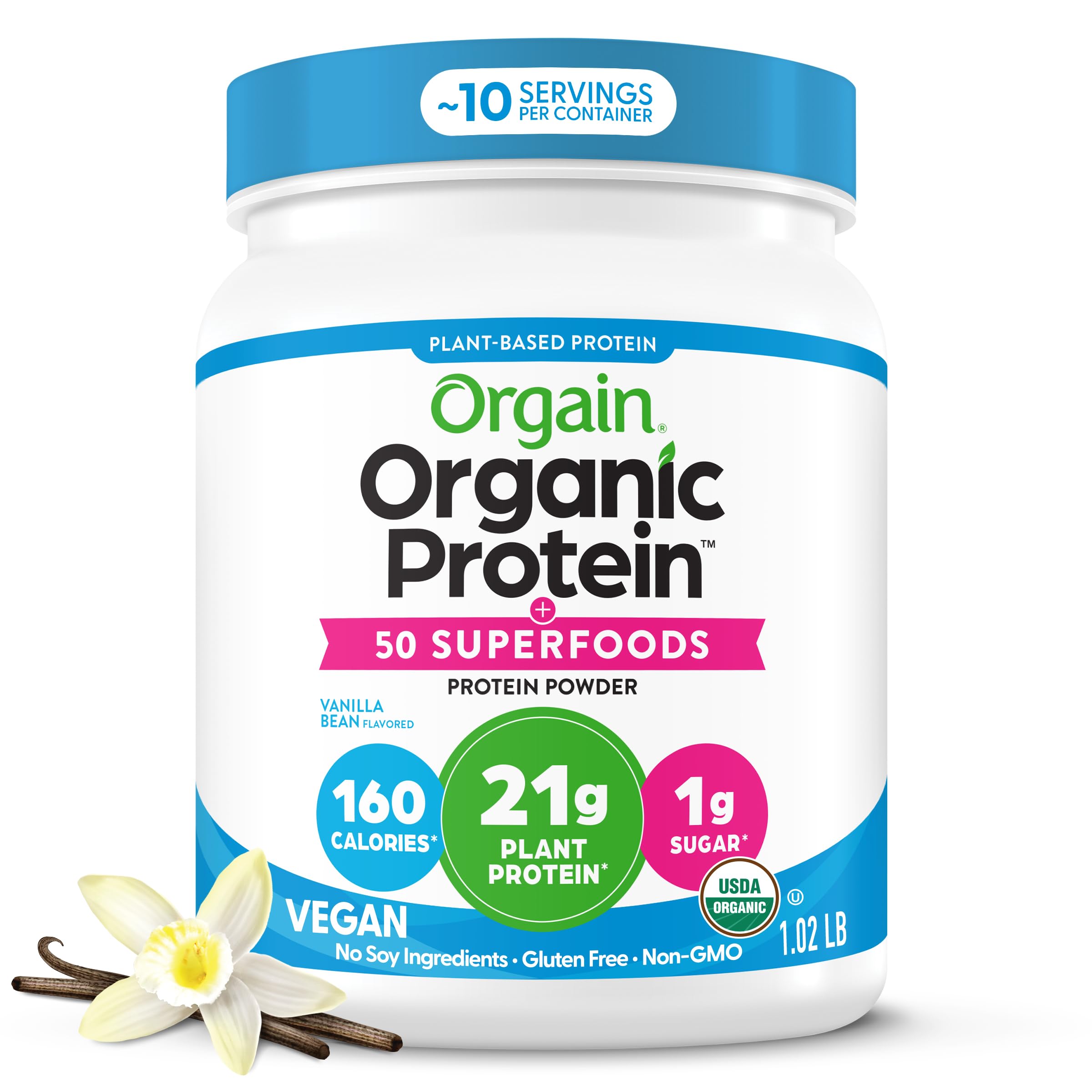 Orgain Organic Vegan 21g Protein + Superfoods Powder, Chocolate, 1.12lb — Amazon image 9