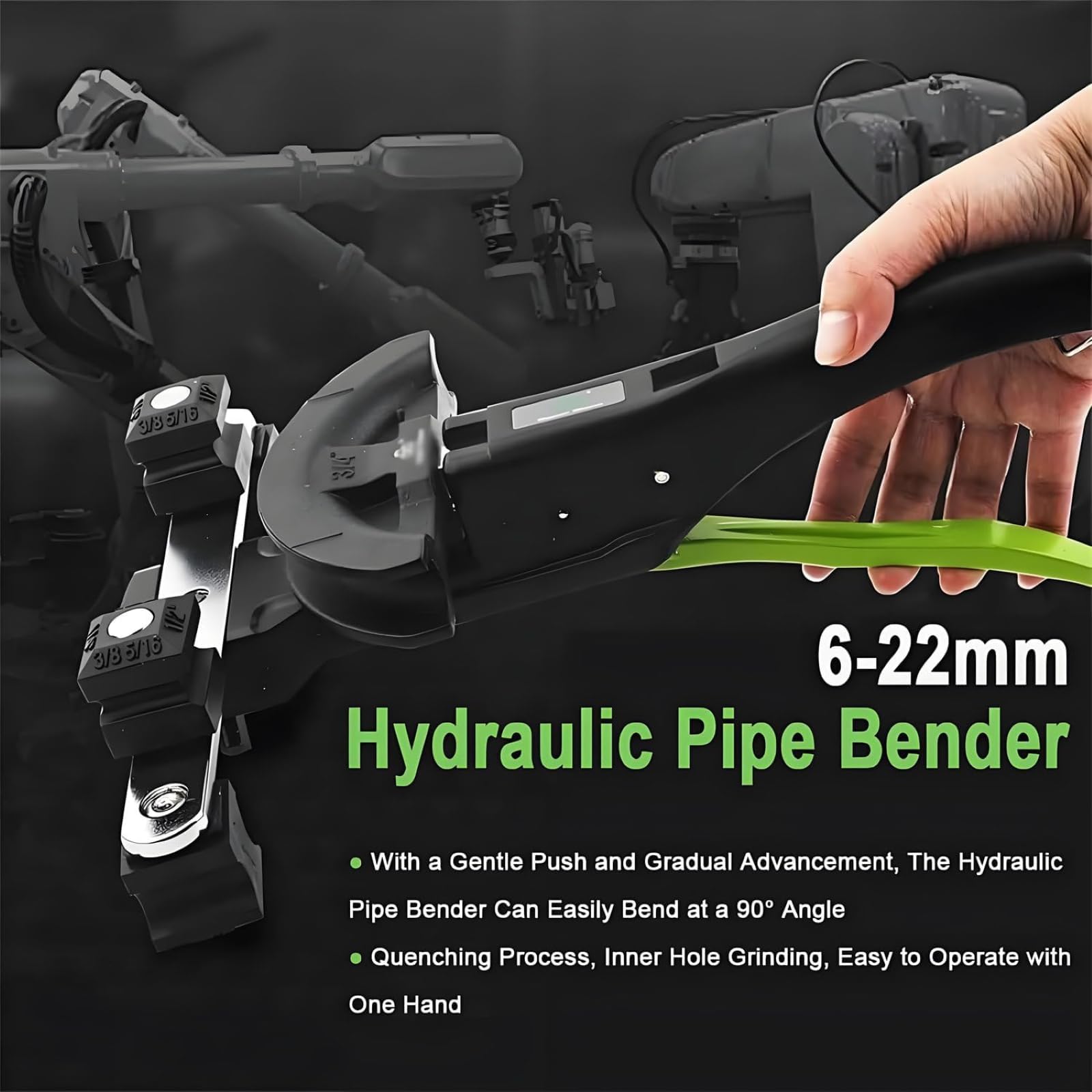 Zestaw hydraulicznych giętarek do rur, 7 matryc, 1/10.2 cm-7/20.3 cm, zestaw narzędzi do gięcia rur miedzianych HVAC, gięcie 90°, do hydrauliki chłodniczej AC