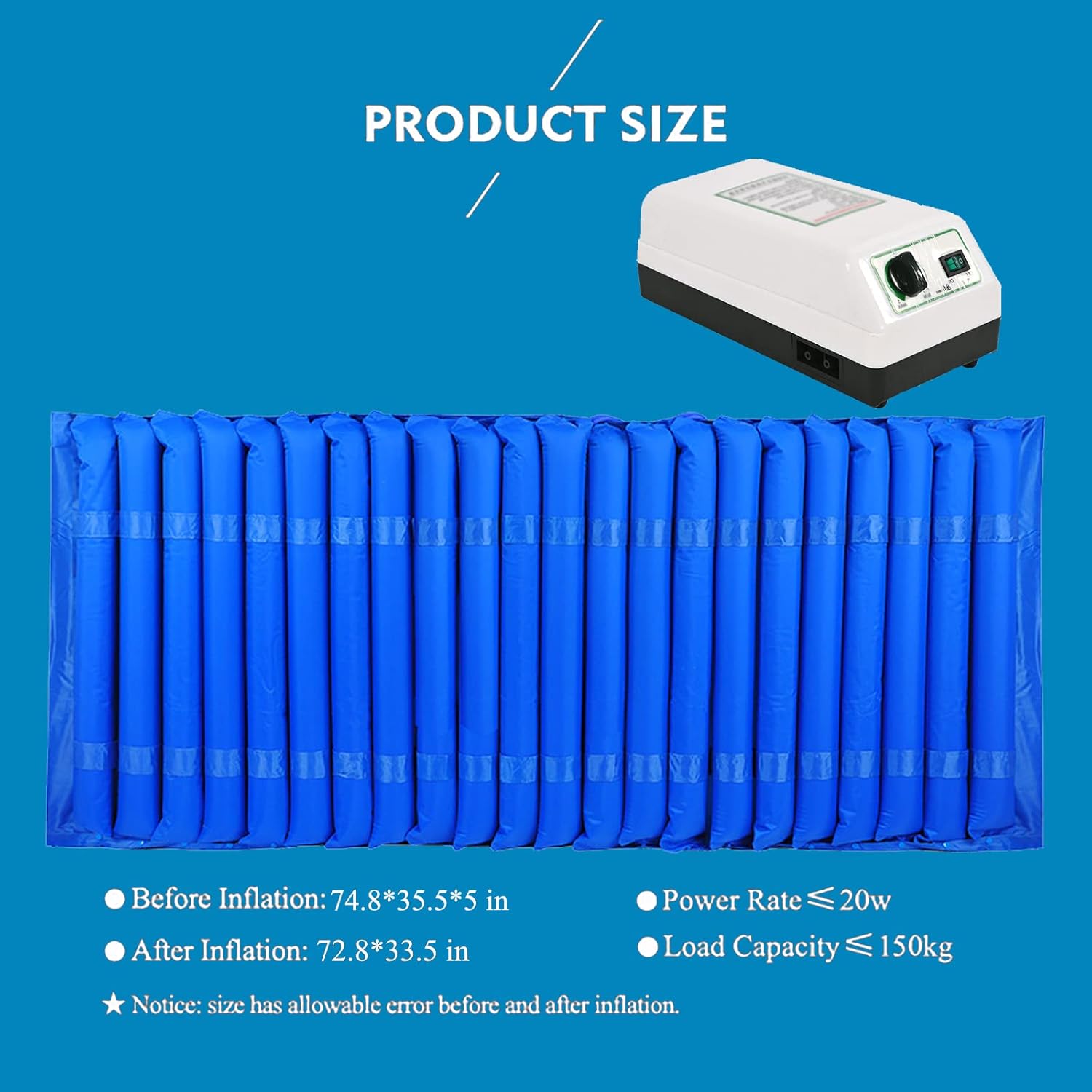 Alternating Pressure Mattress Lancity Anti Bedsore Alternative air pad with Quiet air Pump Low air Loss Mattress : Health & Household