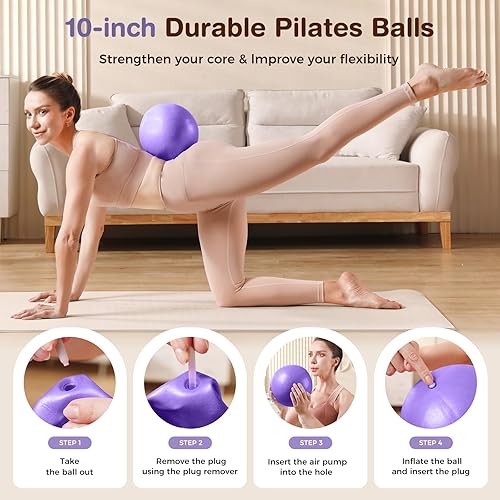Miniatura 3 de Pilates Kit 13Pcs Home Pilates Essentials Workout Kit with 13" Ring, 10" Ball and Resistance Bands for Women at Home Pilates Equipment Set for