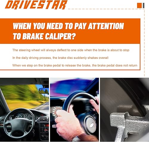 Miniatura 8 de DRIVESTAR 18B4799A 18B4798A Pinza de freno delantero, compatible con Buick Rainier 2004-05, Chevrolet SSR 2006/2002-05 Trailblazer, 2002-05 GMC