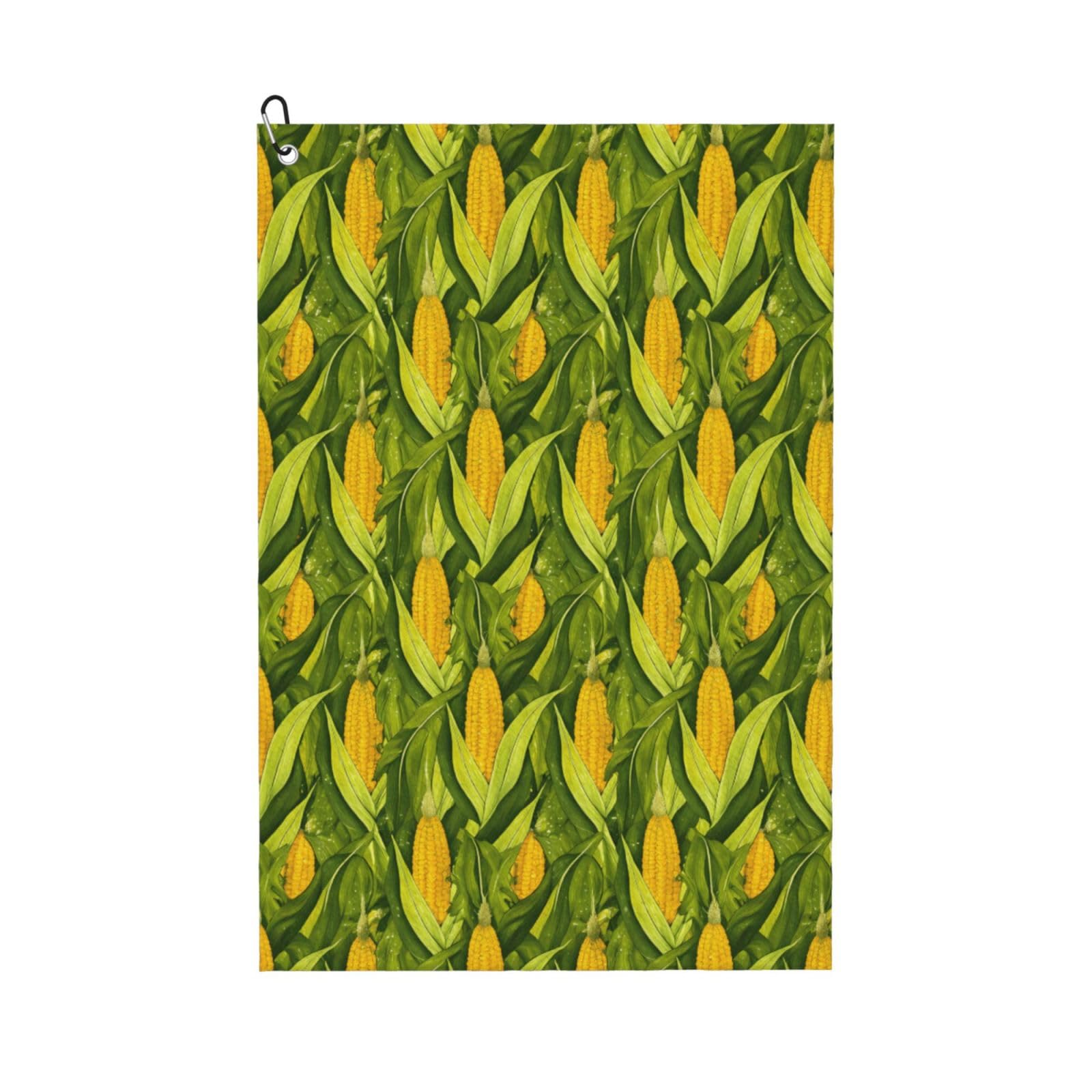 Oudrspo Funny Corns Seamless Pattern Multi-Functional Golf Towel | Absorbent Quick Drying 16x24in