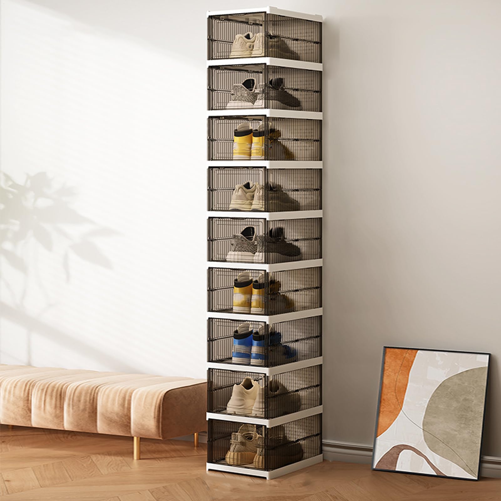 Scarpiera Pieghevole Portatile Scaffale Per Scarpe Con Scomparti | Organizzatore Per Calzature Domestiche Per Camera da Armadio Corridoio Garage Antingresso Bagno Soggiorno Appartamento