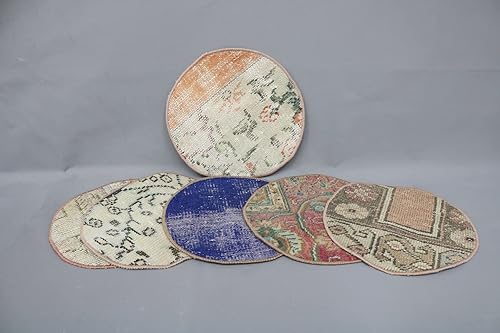 SARIKAYA PILLOW Juego de 6, almohadilla para taza de café, posavasos beige, posavasos para alfombra, supla natural de 14 x 14 pulgadas, posavasos