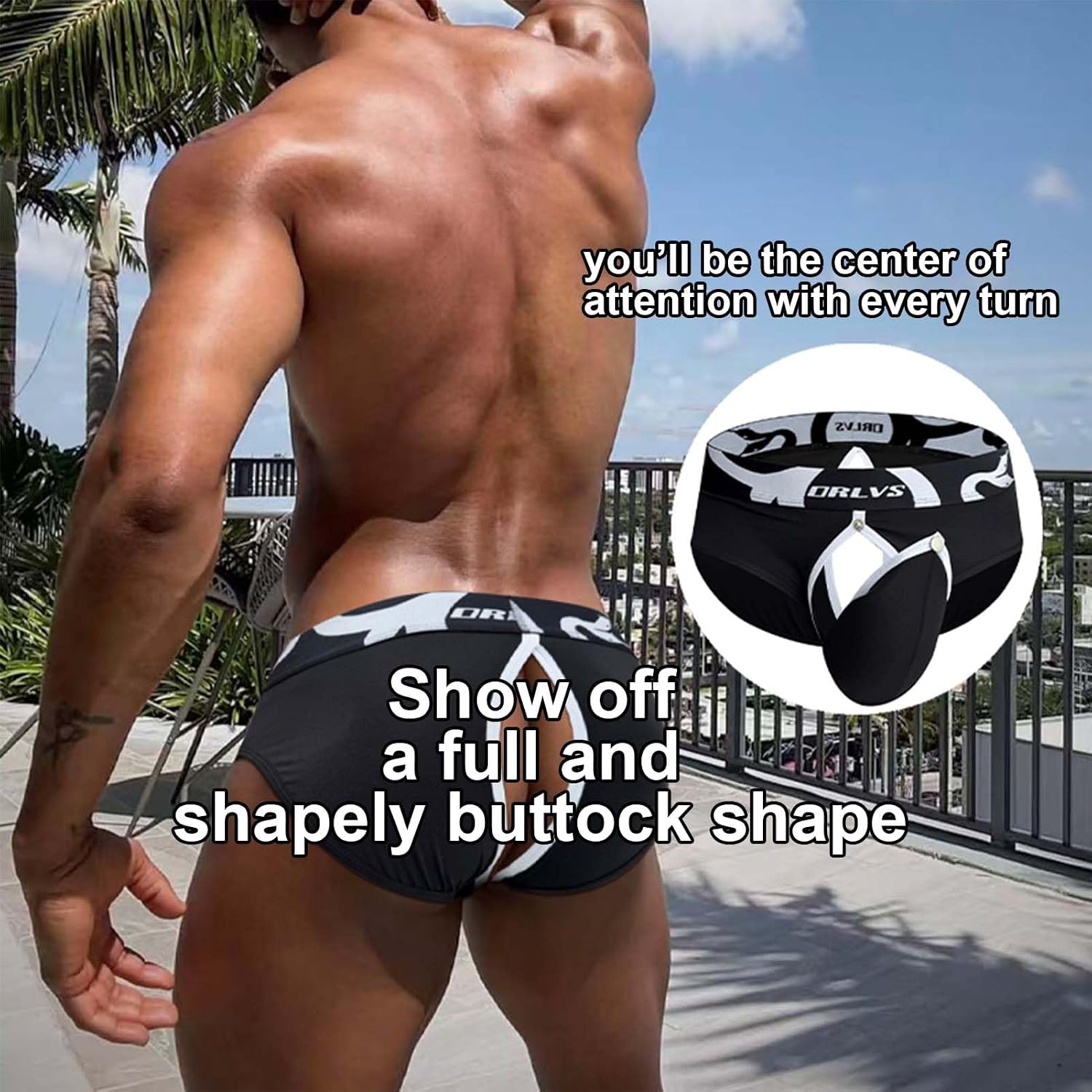 Men's Modal Underwear Sexy Low Rise Soft Hollow Out/Crotchless/Mesh Bikini Lingerie