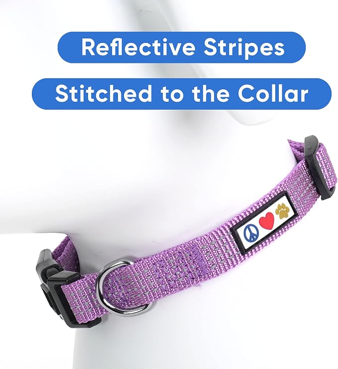 Collar Reflectivo para Perros Pequeños Pawtitas S Morado Orquídea miniatura 3