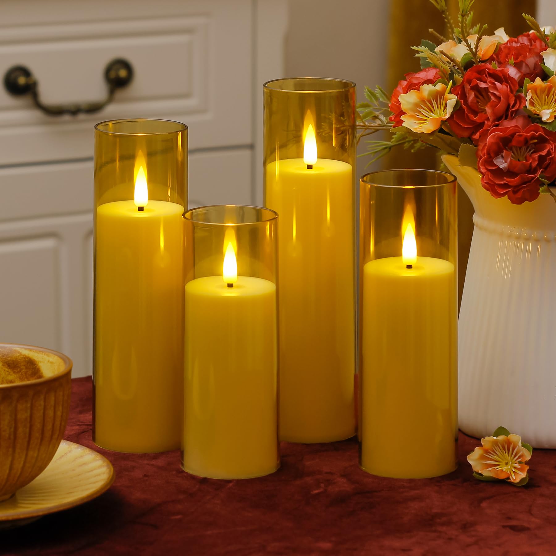 Lot De 8 Bougies LED Sans Flamme Alimentées Par Piles 5,5cm