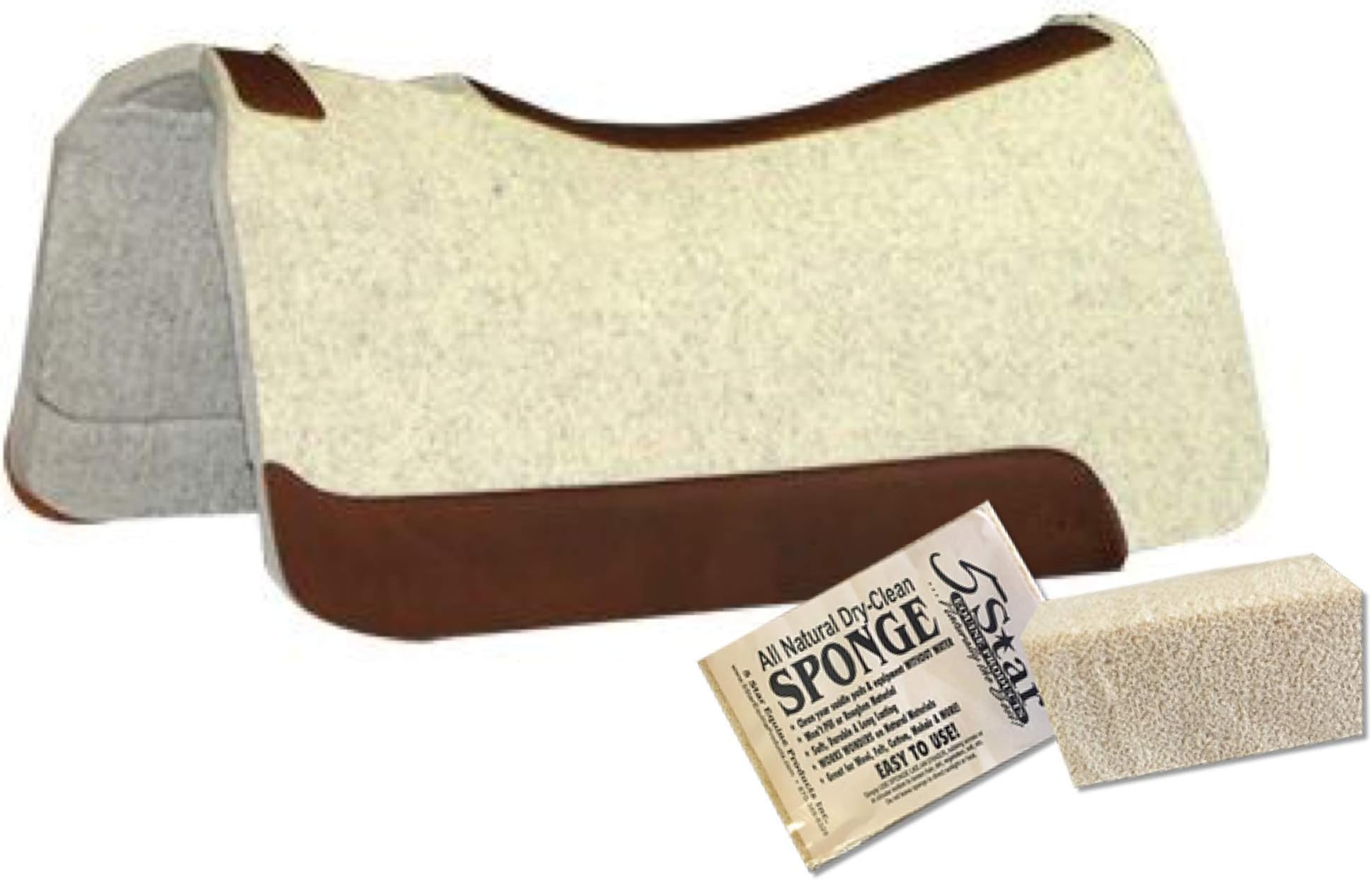 5 Star Equine - 7/8" Thick Western Contoured Natural Pad - The All Around 30"x30". Great for Barrel Racing, Trail Riding, Roping, Etc.