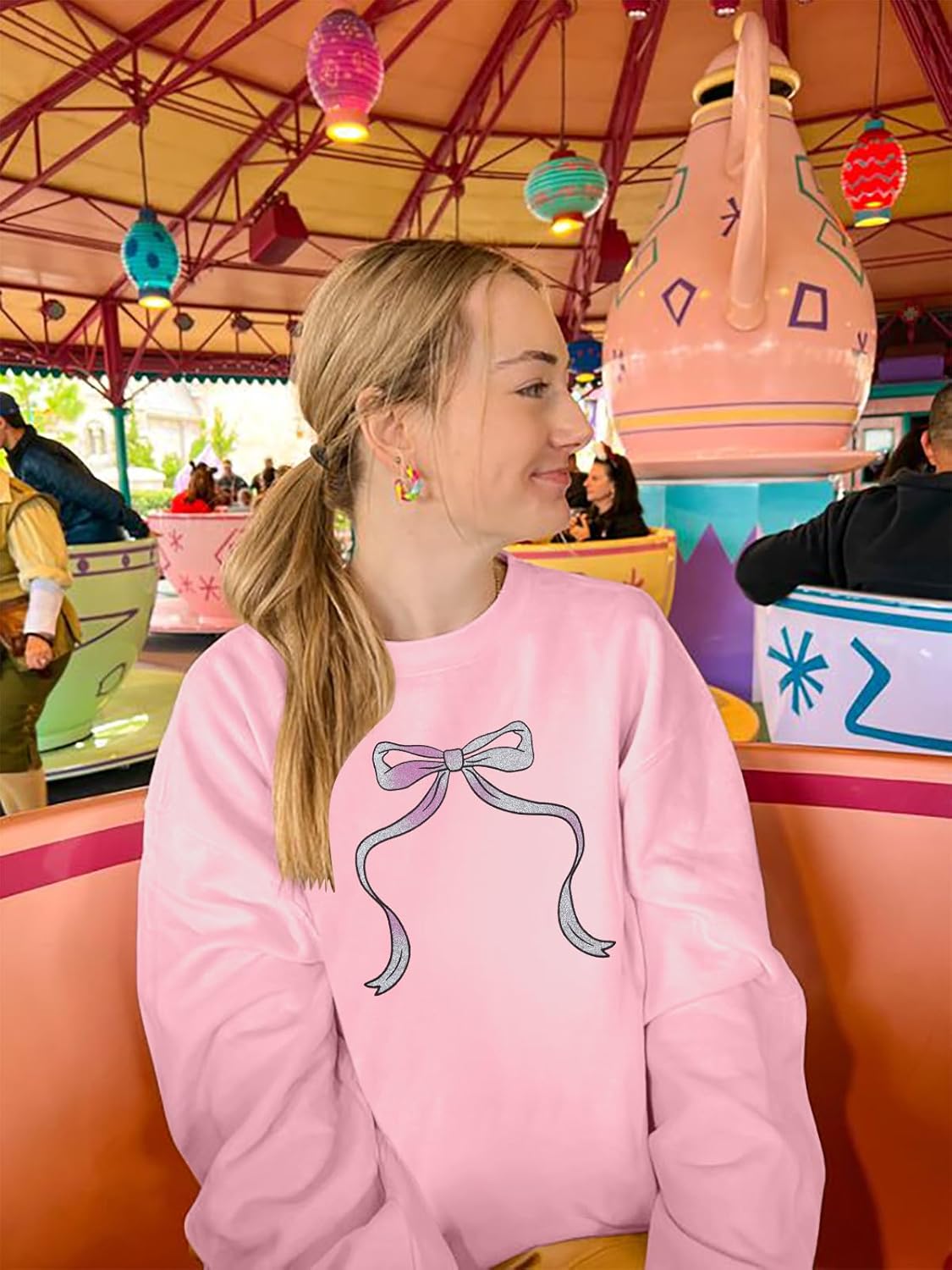 FASHGL Magical Kingdom Sweatshirt for Women Magic Shirt Family Vacation Sweater Cute Castle Graphic Long Sleeve Pullover Tops - Image 4