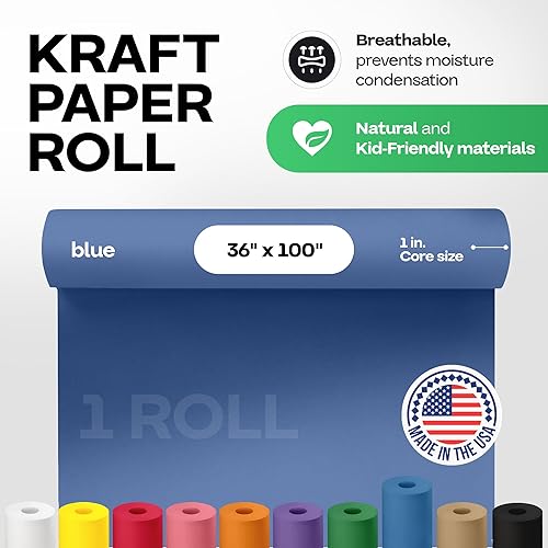 Vista 210 de Rollo de papel kraft marrón de 24 x 2160 pulgadas (180 pies), paquete de 4 – Papel de embalaje marrón hecho en Estados Unidos de 30 libras de grosor