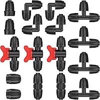 Vista 1 de Pawfly 17 Pcs Drip Irrigation Fittings Kit for 1/2" Tubing, Barbed Drip Line Connectors with 4 Tees, 2 Standard Couplings, 3 Flow-Control Couplings