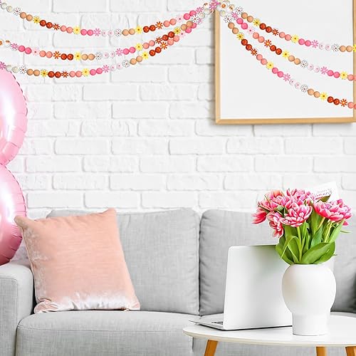 Miniatura 4 de Tradder Juego de 200 cuentas de madera de margaritas de 0.630 in y 0.787 in, redondas, de madera surtida, sueltas, redondas, de margaritas, floral,