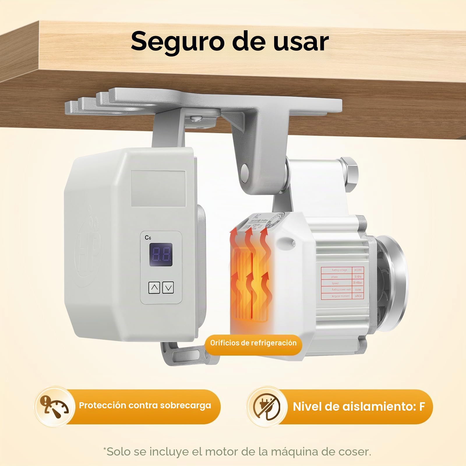 Servo motor de 550 W, ahorro de energía, 220 V, servomotor eléctrico sin escobillas, motor de máquina de coser industrial, velocidad nominal: 3000 rpm