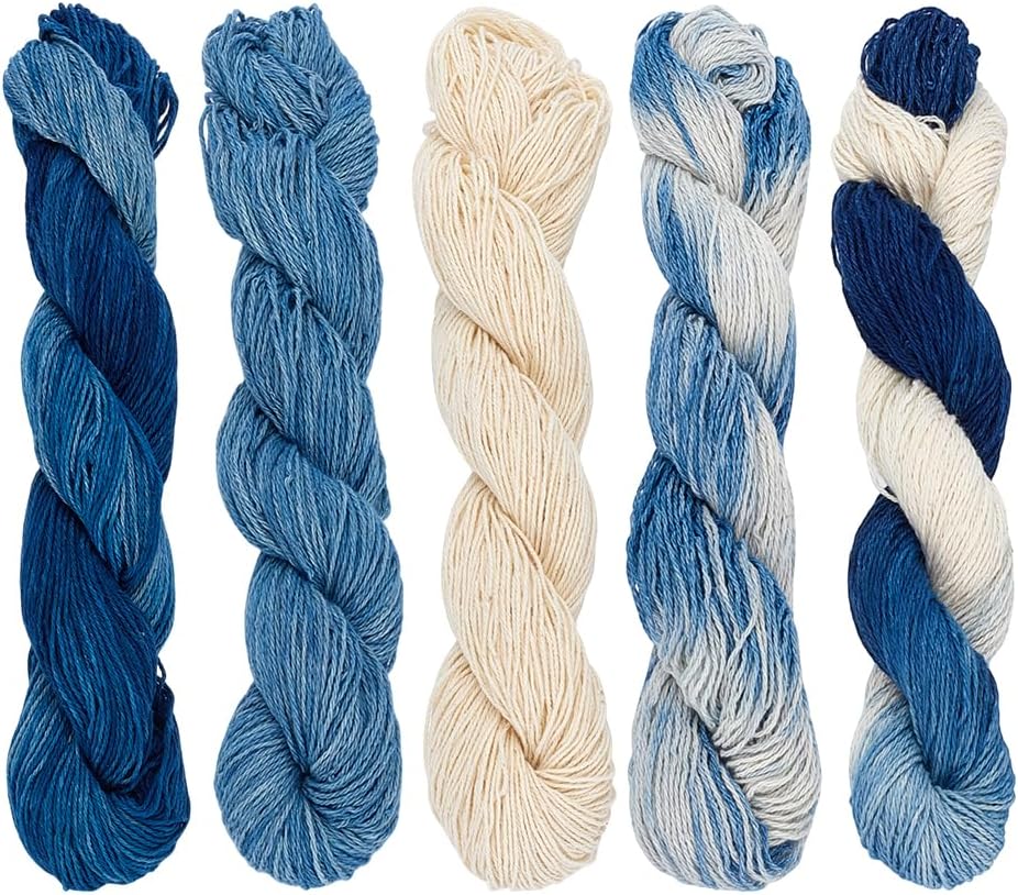 FREEBLOSS 5 Pcs Sashiko Thread Sashiko Kit Sashiko Skein 110 Yards*5 Colors Natural Plant Dyed Sashiko Cotton Embroidery Thread Japanese Quilting & Embroidery Sashiko Kit Supplies