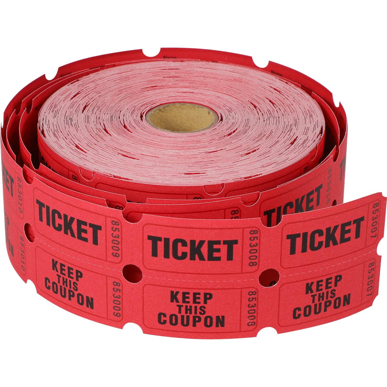 CVUTOVO Raffle Tickets Roll Perforated Paper Tickets for Events 1000 Pieces Easy Tear Ticket Roll for Party Fundraiser School Church Carnival and Bingo Use