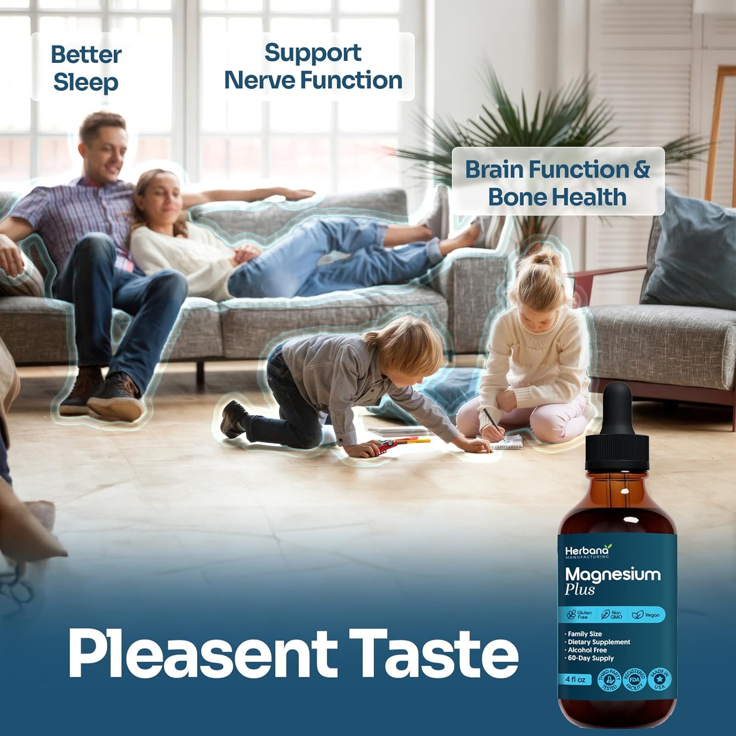 Magnesium Complex Plus 4 fl oz Liquid Drops - Advanced Magnesium Citrate, Glycinate, L-threonate with Vitamins B6, D, C Supplement - High Potency 100% Absorption - 60-Day Supply - Image 5